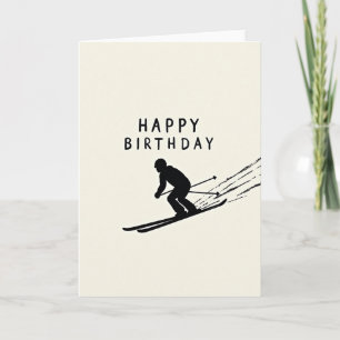 Energetic Skier Birthday Card