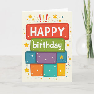 Energetic Stars Birthday Card