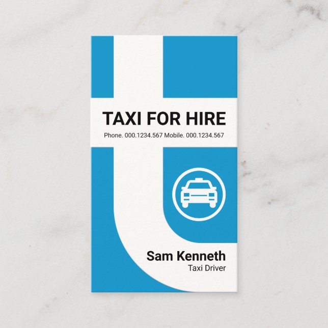 Energetic Stylish Alphabet-T Taxi Driver Business Card (Front)