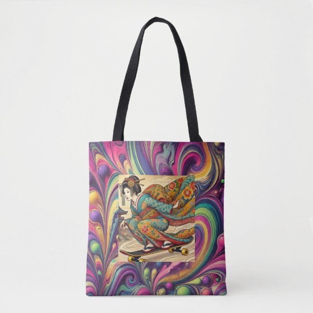 Energetic Ukiyo-e Tote Bag トートバッグ (Front)
