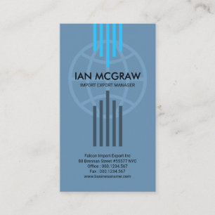 Energetic Vertical Global Lines Import Export Business Card