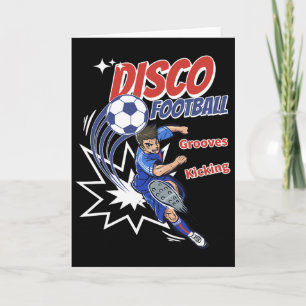 Energetic Vintage Footll Vibes Groovy Soccer Kick Card
