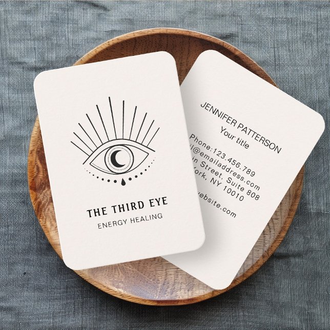 Energie Heiler Reiki Spiritual Beige Business Card (Creator Uploaded)