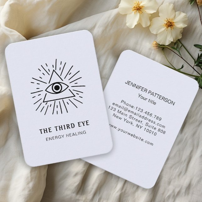 Energie Heiler Reiki Spiritual Business Card (Eye Illustration. Energy Healer Reiki Spiritual Business Card.)