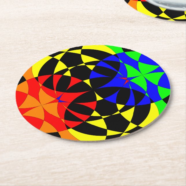 Energise by Kenneth Yoncich Round Paper Coaster (Angled)