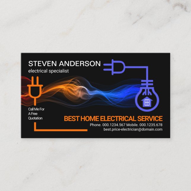 Energising Lightning Power Electrical Circuit      Business Card (Front)