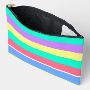 Energising Spring Pastel Stripes Accessory Pouch