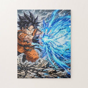 Energy Blast Anime Warrior Jigsaw Puzzle