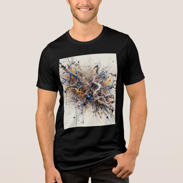 Energy Burst Abstract Tee – Artistic Paint Splash  (Front)