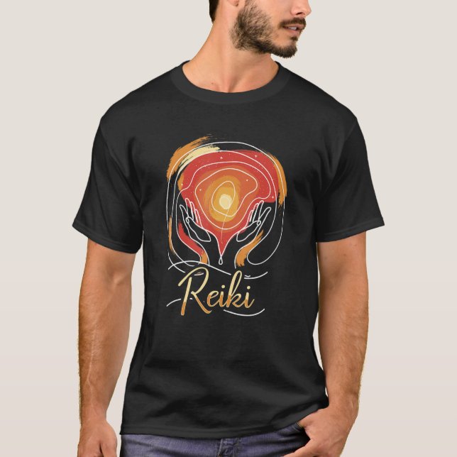 Energy Chakra Holistic Healing Hands Reiki T-Shirt (Front)