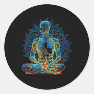 Energy Chakra Yoga Meditation Spiritual _1 Classic Round Sticker