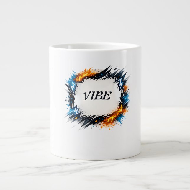 Energy Circle – Customisable Text Design Large Coffee Mug (Front)