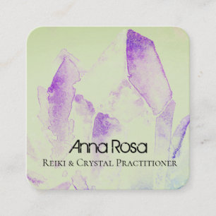 *~* Energy Crystal Healing Yoga  Reiki Master Square Business Card