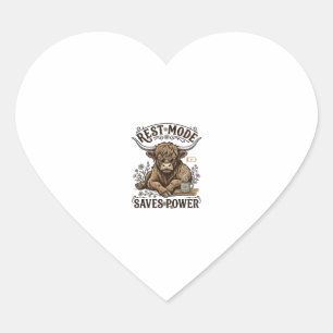 Energy Efficient Cow Vintage Lazy Highland Shirt Heart Sticker
