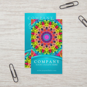 Energy Flower Mandala - yellow/orange Business Card