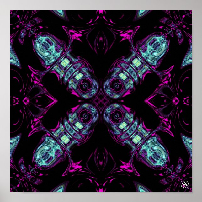 Energy generator (colourful abstract pattern) v1 poster (Front)