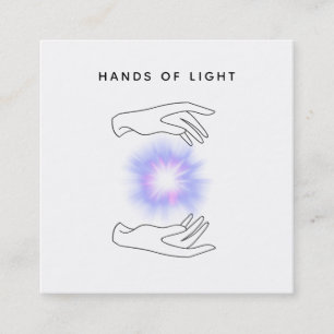 *~* Energy Hands Ball Lights Reiki Healing Square Business Card
