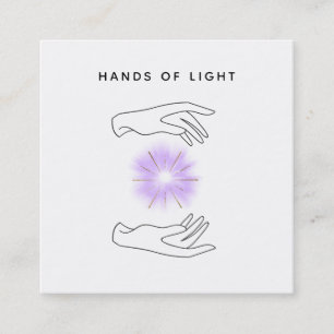 *~* Energy Hands Ball of Reiki Healing Light Square Business Card