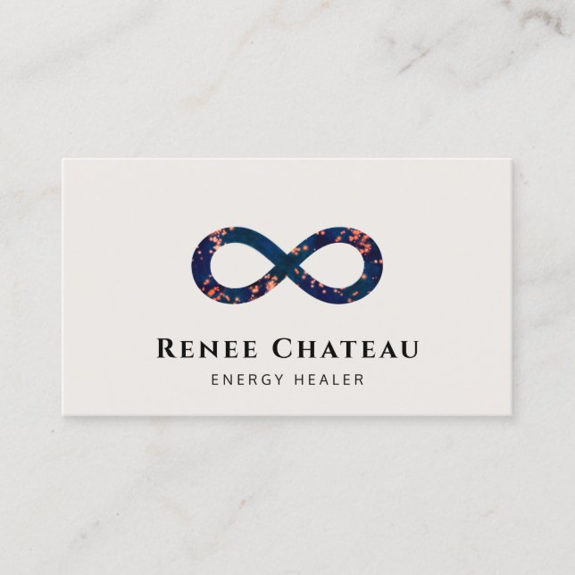 Energy Healer, Infinity Lemniscate Symbol  Business Card (Front)