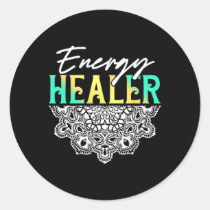 Energy Healer Reiki Master Yoga Spiritual Chakra J Classic Round Sticker