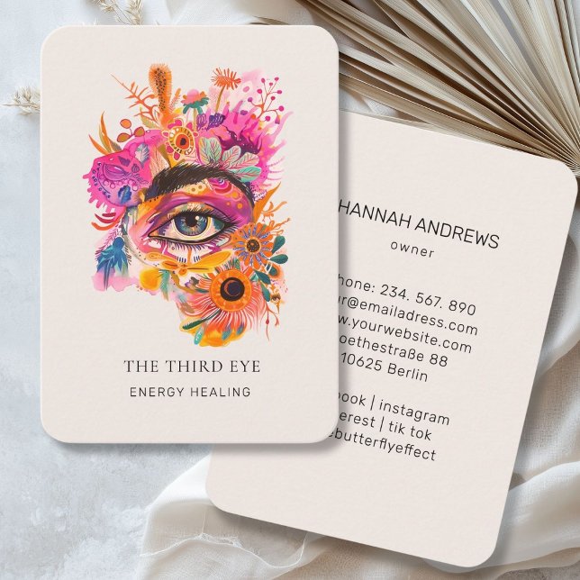 Energy Healer Reiki Spiritual Business Card (Energy Healer Reiki Spiritual Beige Business Card)