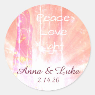 *~*  Energy Healing Hand  Peace  Love Light Classic Round Sticker