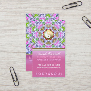 Energy Healing Holistic Pink Sparkle Business Card