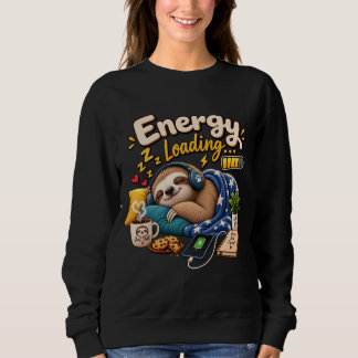 Energy Loading Sloth – Funny Cosy Sloth Low Batter Sweatshirt