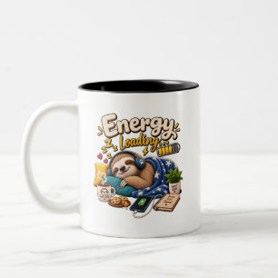 Energy Loading Sloth – Funny Sleepy Sloth Coffee Two-Tone Coffee Mug