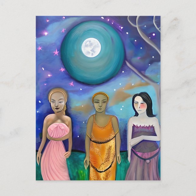 Energy of the Moon | Celestial Artwork Postcard (Front)
