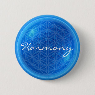 Energy Of Water with flower of life Harmony 6 Cm Round Badge