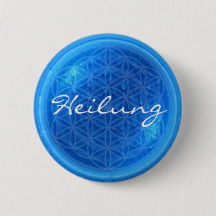 Energy Of Water with flower of life Heilung 6 Cm Round Badge