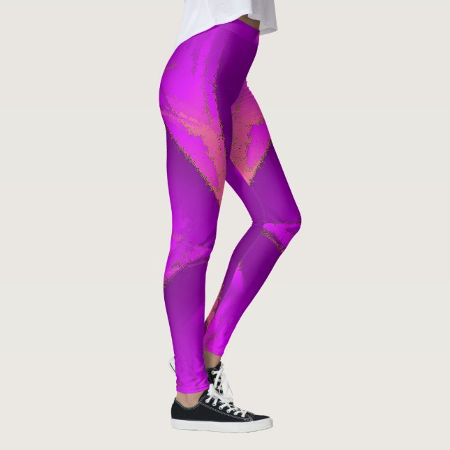 Energy Pink Purple Rose Leggings (Right)