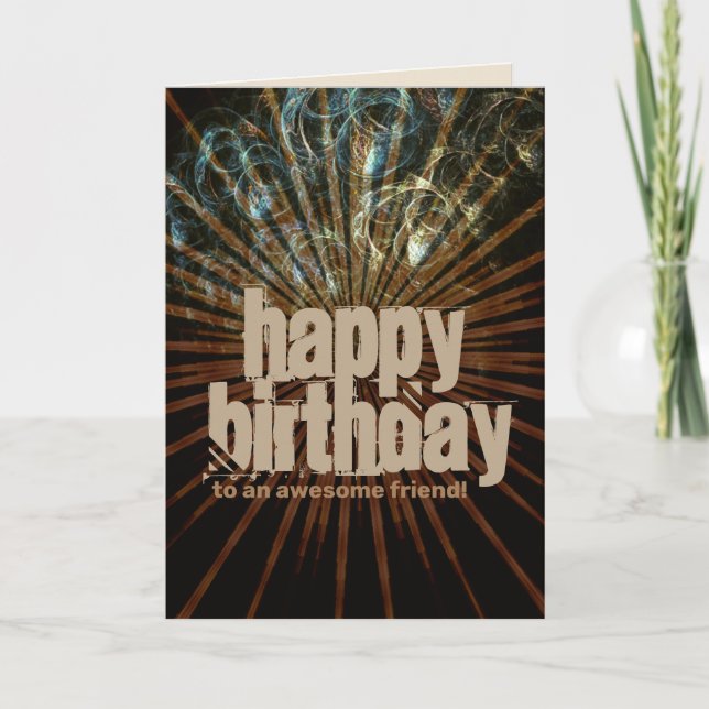 Energy Ray Bubbles Happy Birthday Card (Front)