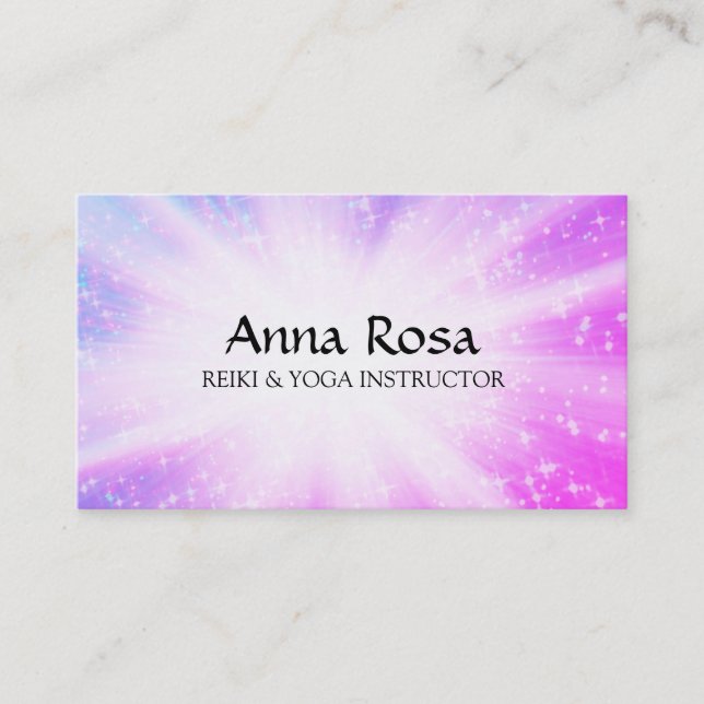 *~* Energy Rays Healing Bursts Sparkles Reiki Business Card (Front)