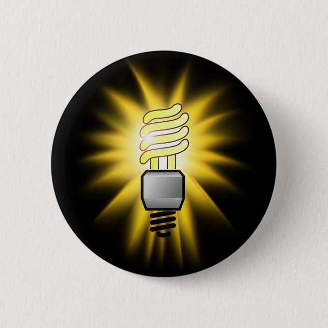 Energy Saver Light Bulb - A Bright Idea 6 Cm Round Badge (Front)