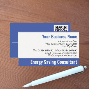 Energy Saving Consultant QR Code Business Card