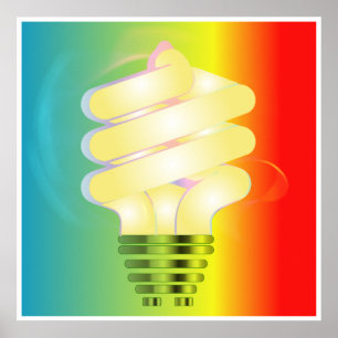 Energy Saving Light Bulb Poster