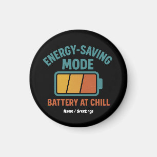 Energy-Saving Mode Battery at Chill Retro Funny Magnet