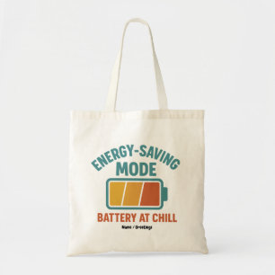 Energy-Saving Mode Battery at Chill Retro Funny Tote Bag
