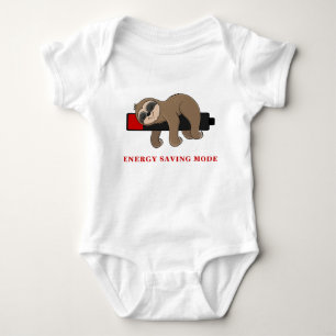 Energy Saving Mode Funny Sloth Template Unisex Baby Bodysuit