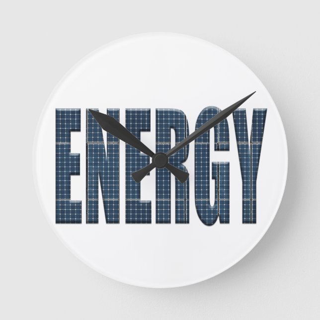 Energy solar panels round clock (Front)