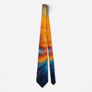 Energy Unleashed Bright Abstract Cosmic Art Tie