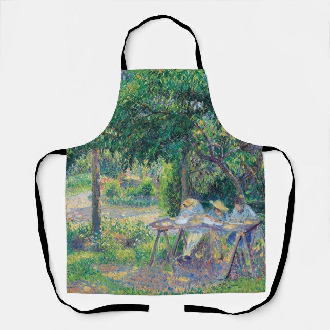 Enfants attablés dans le jardin Camille Pissarro   Apron (Front)