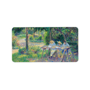 Enfants attablés dans le jardin Camille Pissarro Label