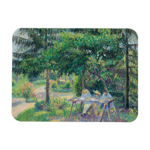 Enfants attablés dans le jardin Camille Pissarro Magnet