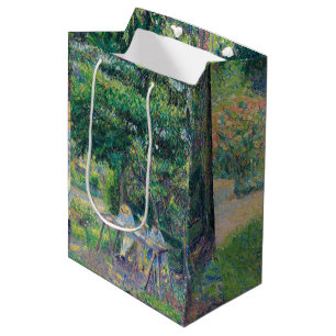 Enfants attablés dans le jardin Camille Pissarro   Medium Gift Bag
