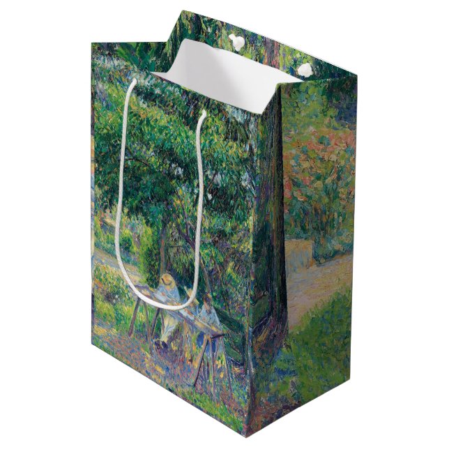 Enfants attablés dans le jardin Camille Pissarro   Medium Gift Bag (Front Angled)