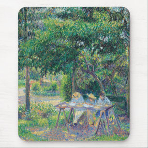 Enfants attablés dans le jardin Camille Pissarro Mouse Pad