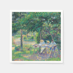 Enfants attablés dans le jardin Camille Pissarro Napkin